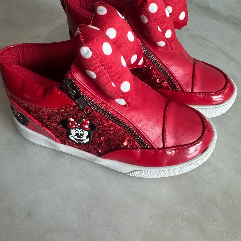 Disney Red Minnie Mouse Kids Sneakers - Picture 1 of 8
